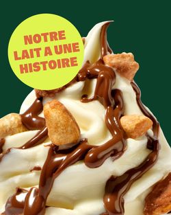 Dessert crémeux avec sauce chocolat et morceaux croustillants, présenté par Bioburger Issy-Val-de-Seine.